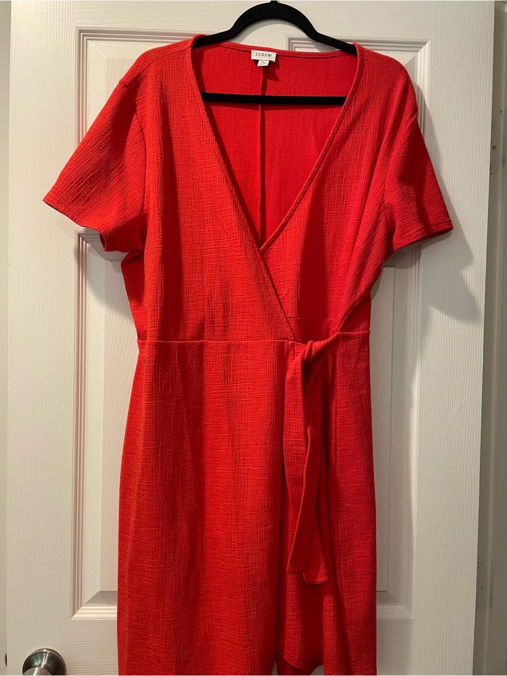 J. Crew Bright Red Knit Wrap Dress